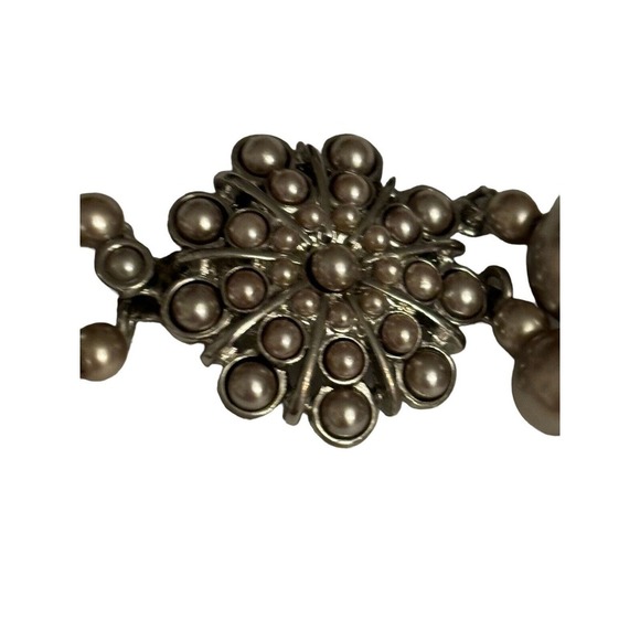 BANANA REPUBLIC 2 Strand Glass Moonstone and Faux Pearl Choker Necklace 16" - Picture 5 of 10